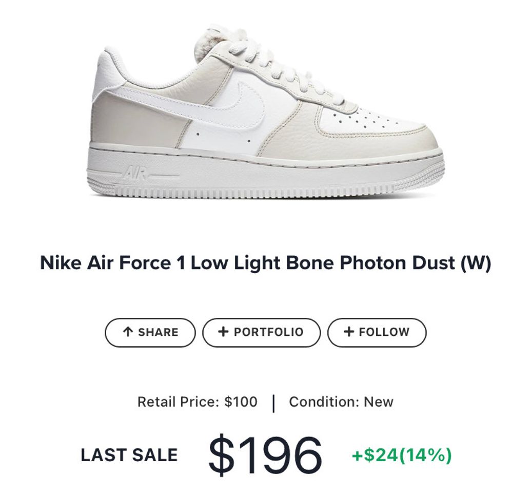 Fashion Nike Air Force 1 Low Light Bone Photon Dust (W)