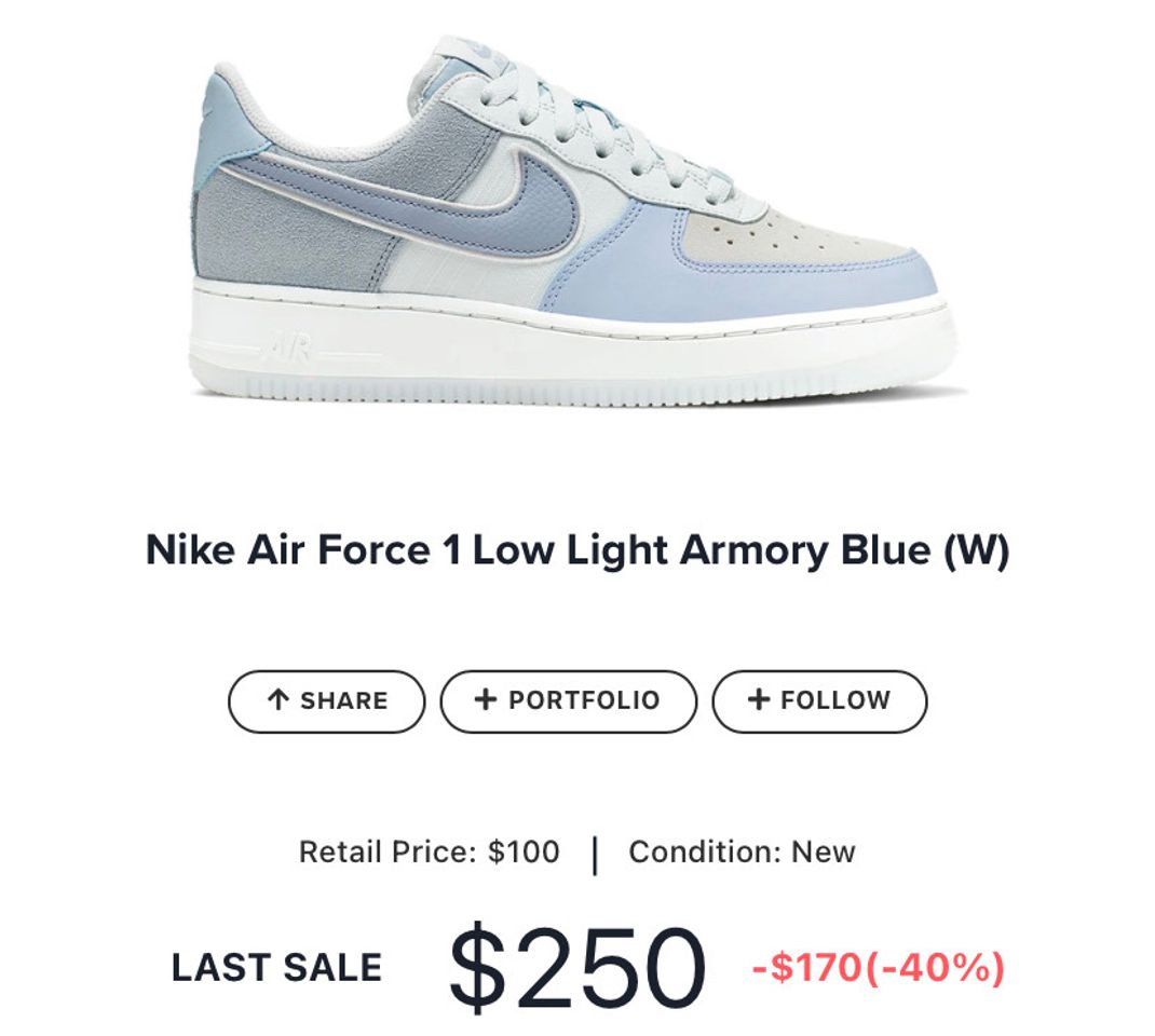 Fashion Nike Air Force 1 Low Light Armory Blue (W)