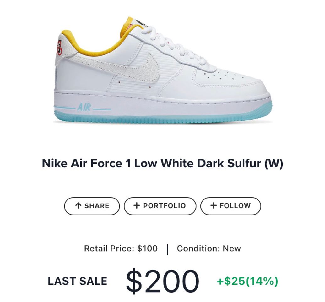 Fashion Nike Air Force 1 Low White Dark Sulfur (W)