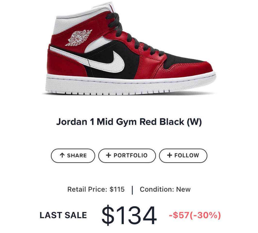 Fashion Jordan 1 Mid Gym Red Black (W)