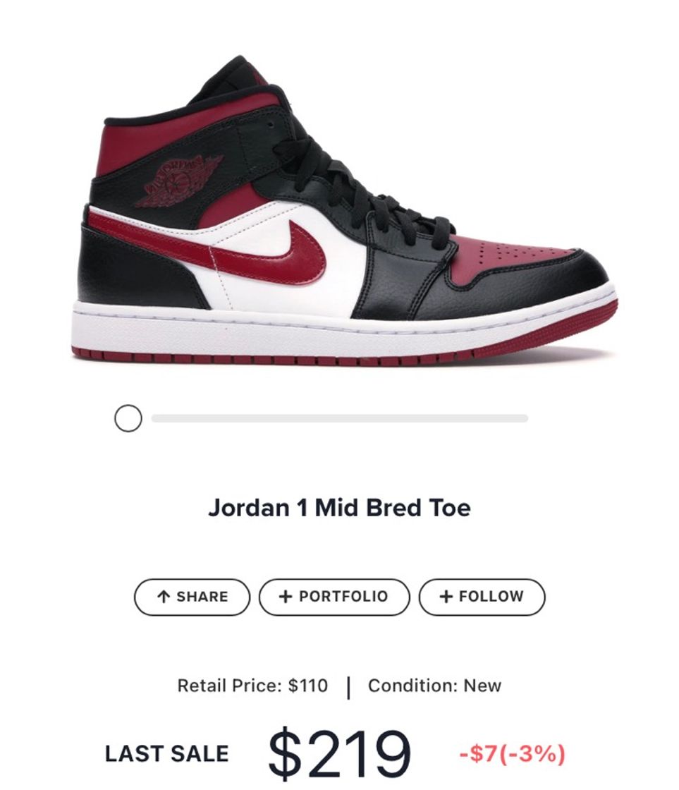 Moda Jordan 1 Mid Bred Toe