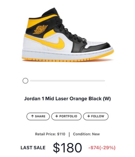 Jordan 1 Mid Laser Orange Black 