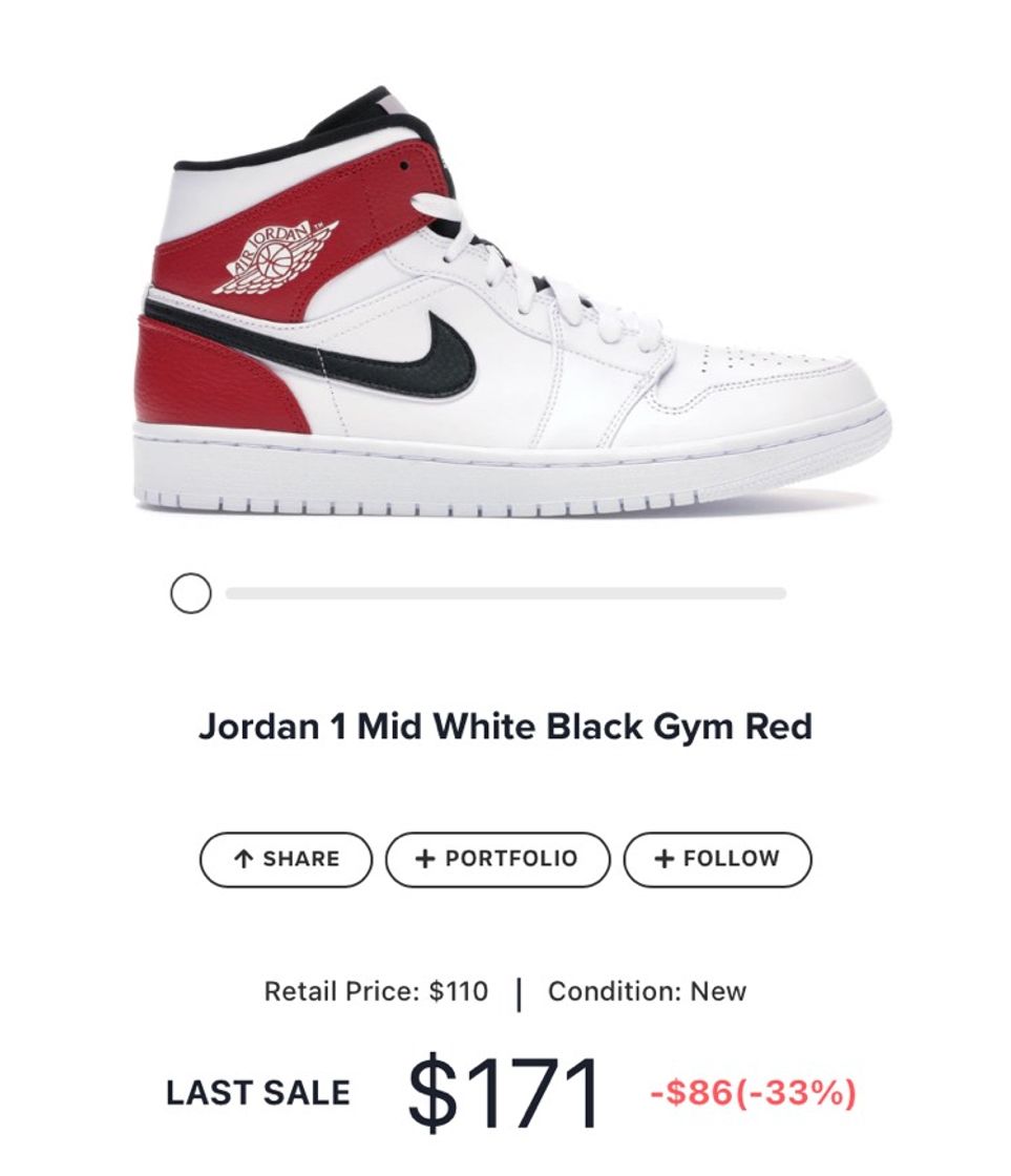 Moda Jordan 1 Mid White Black Gym Red