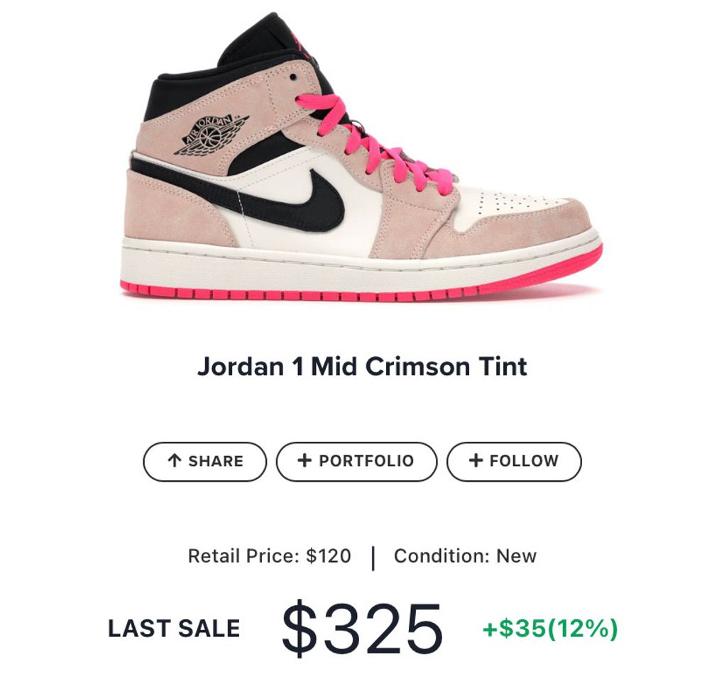 Fashion Jordan 1 Mid Crimson Tint