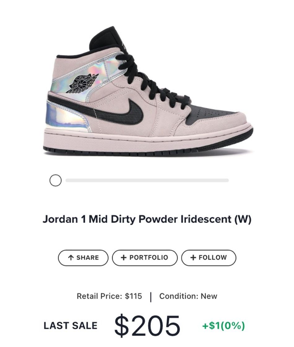 Moda Jordan 1 Mid Dirty Powder Iridescent (W)