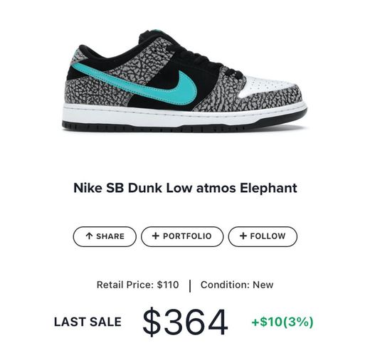 Nike SB Dunk Low atmos Elephant