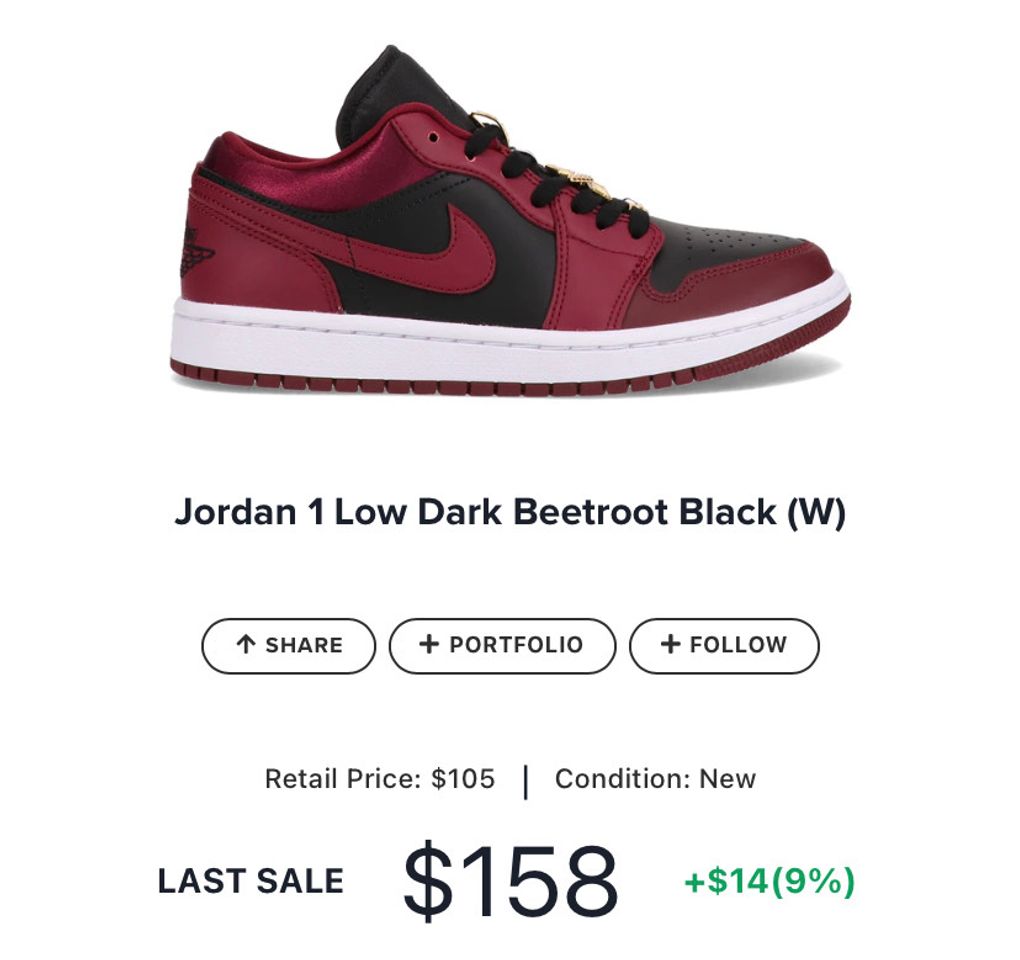 Moda 
Jordan 1 Low Dark Beetroot Black (W)
