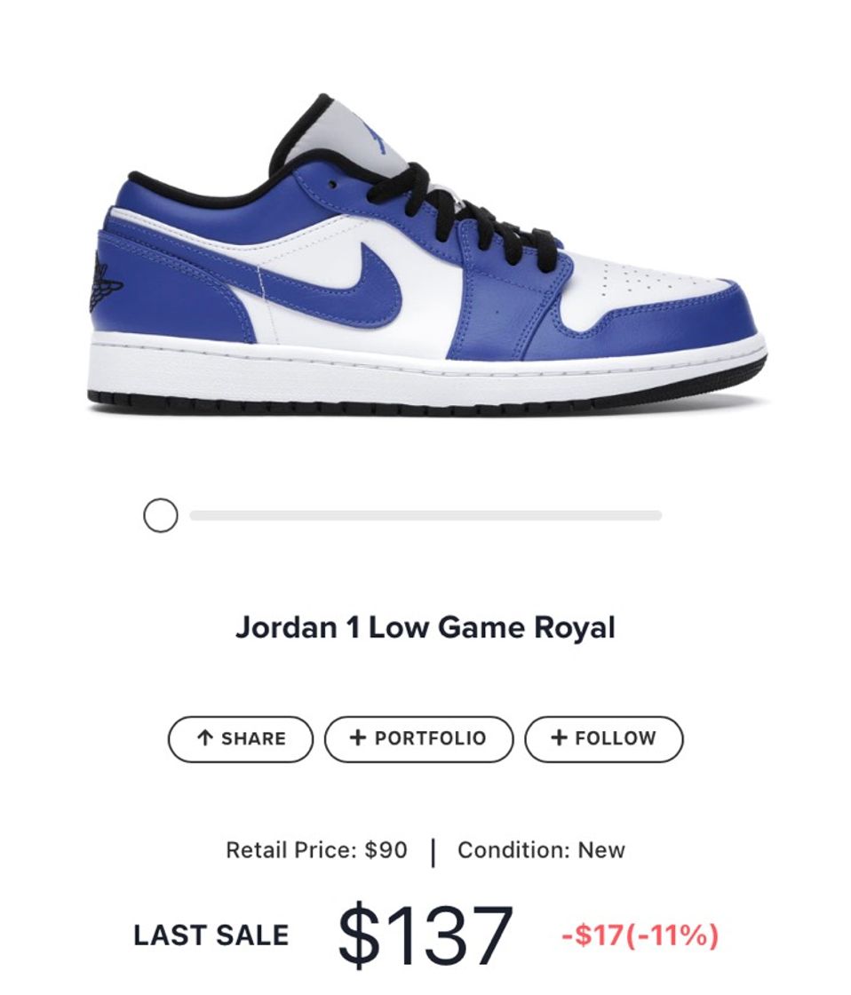 Moda Jordan 1 Low Game Royal