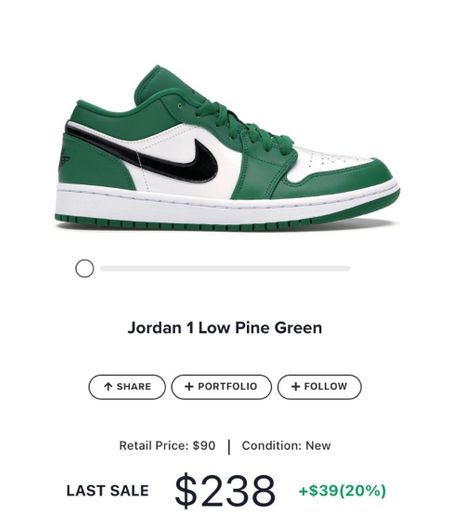 Nike Jordan 1 Low Pine Green 