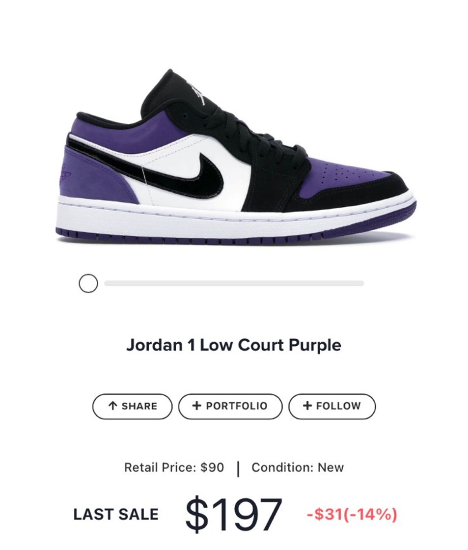 Moda Jordan 1 Low Court Purple 