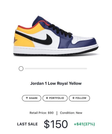 Jordan 1 Low Royal Yellow