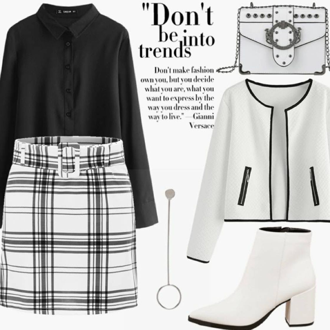 Moda Black and White look SHEIN