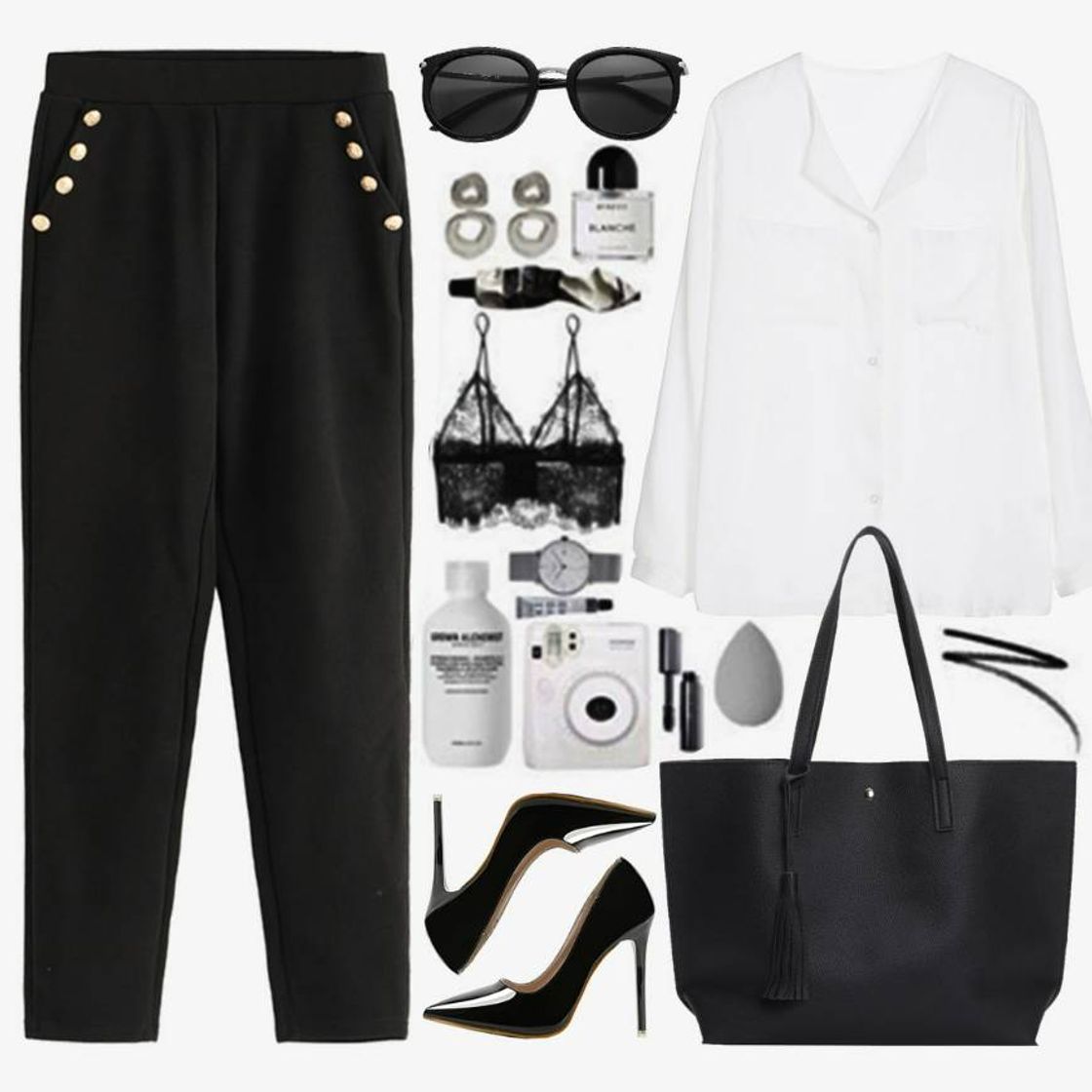 Moda Black and White look SHEIN