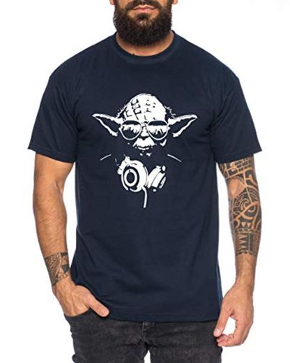 Yoda - Camiseta de Hombre DJ Yoda Jedi Ritter The Empire Turntables