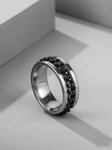 anel decorativo de corrente masculino