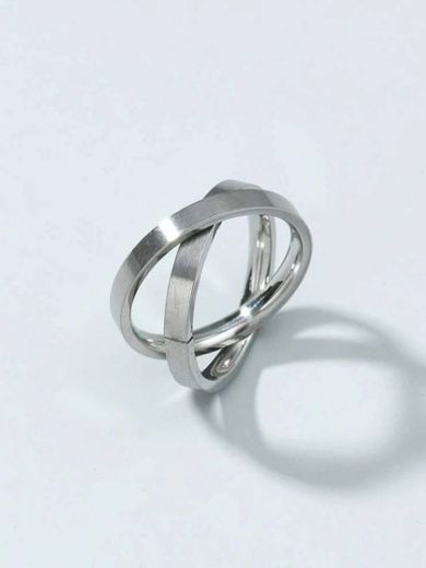 anel masculino com design cruzado