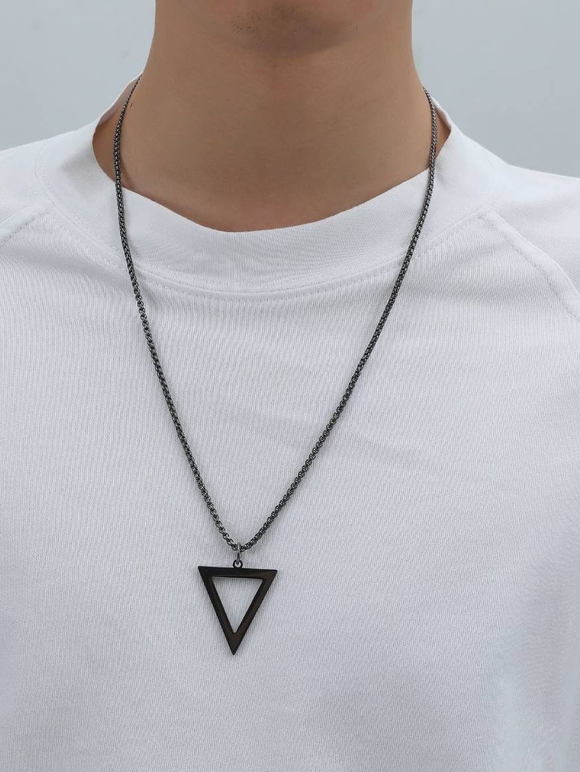 Fashion Colar de pingente triangular masculino