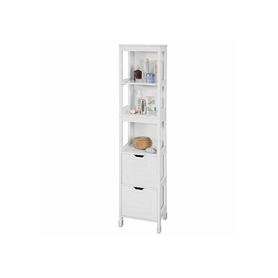 Elemento de la categoría hogar SoBuy Mueble Columna de Baño, Armario para Baño Alto,Estanterías de Baño-2 Puertas