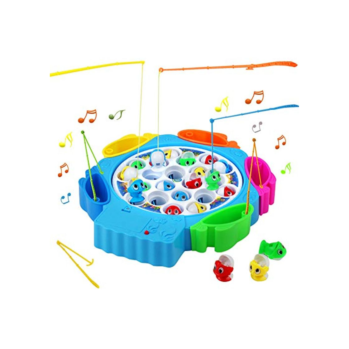 Product Juegos de Mesa de Pesca Musical 21pcs Peces Juguete con 6 Cañas