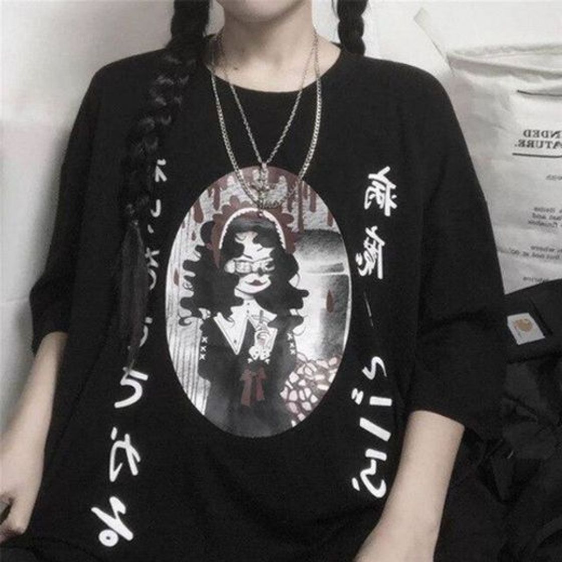 Fashion Summer Harajuku Black Women Gothic Oversize Tshirts

