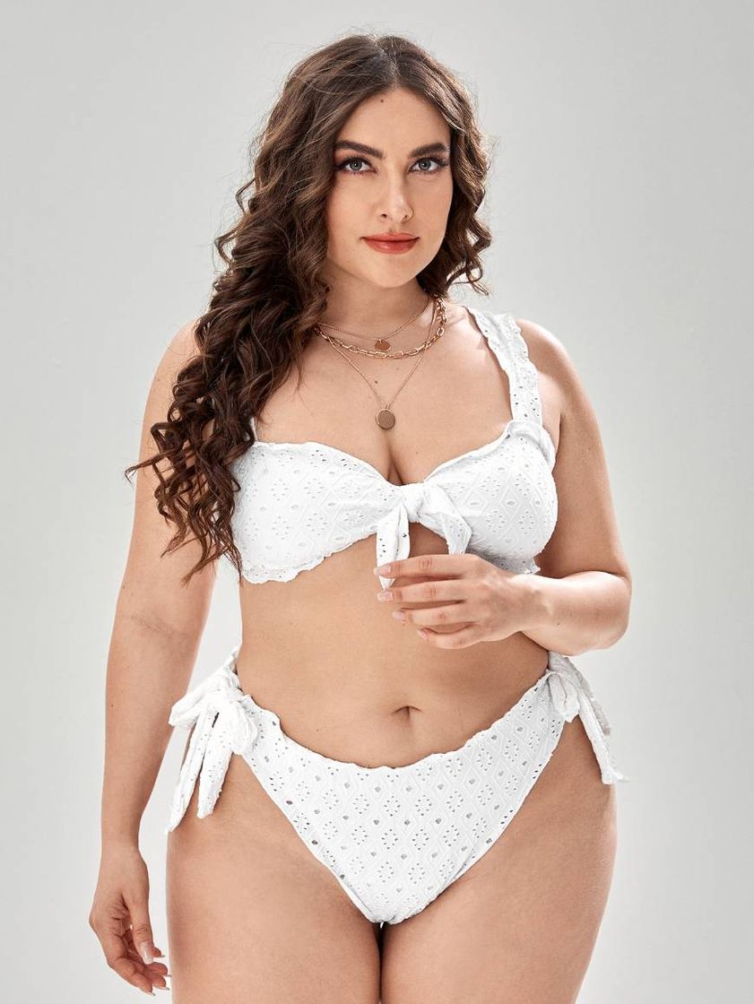 Fashion Nó Simples Fofo Conjunto de biquíni Plus Size 