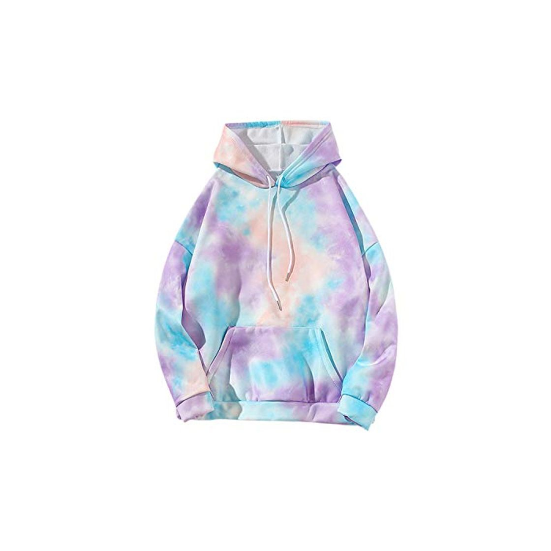 Social Hopereo Las mujeres Sudaderas Sudadera Señoras Colorido Tie Dye Impreso Manga Larga Con Capucha De Las Mujeres Tops Coreano Suelto Algodón Pullover Plus#Y20