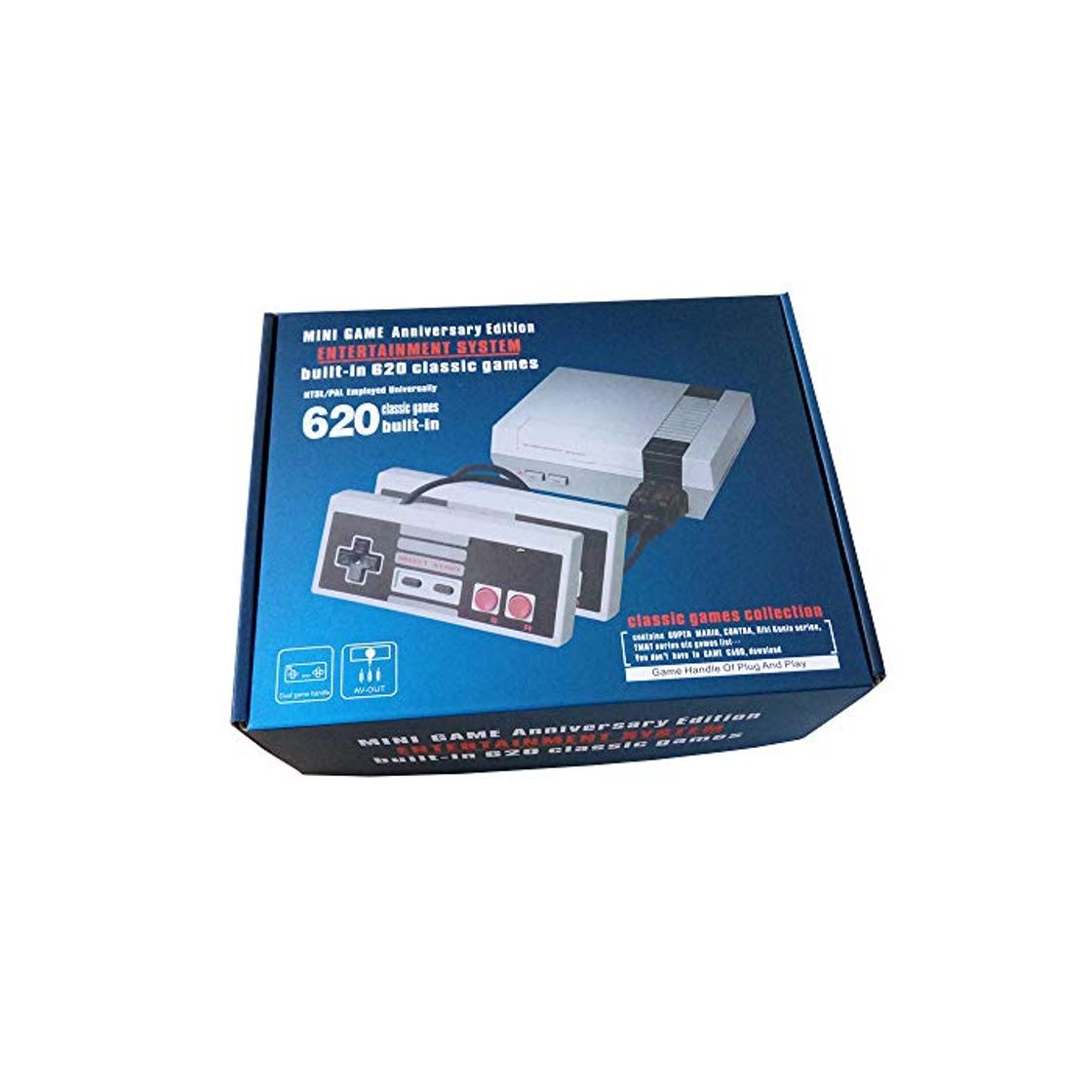 Social Family Mini Consola Construido 620 Videojuegos Salida AV Con Dos Controladores