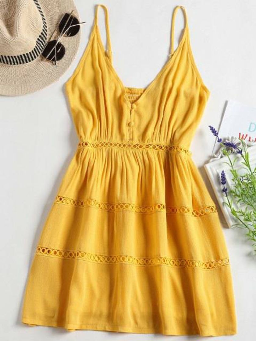 Fashion Vestido amarelo ZAFUL