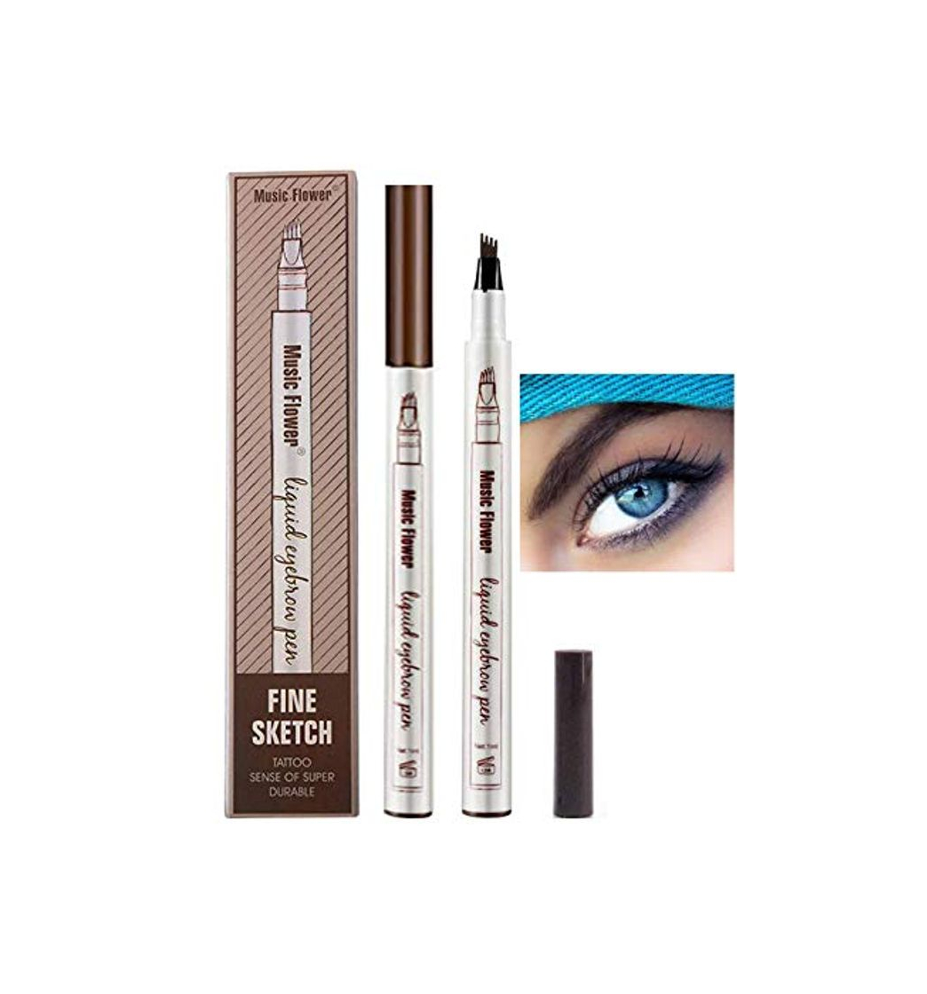 Belleza Lapiz de Cejas Waterproof, Tattoo Eyebrow Pen con Cuatro 4 Puntas Duraderas