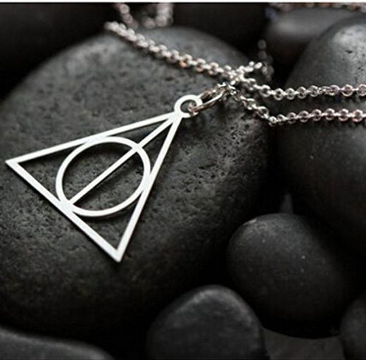 Moda elegante oro y plata Simple triángulo Harry Potter Reliquias de la