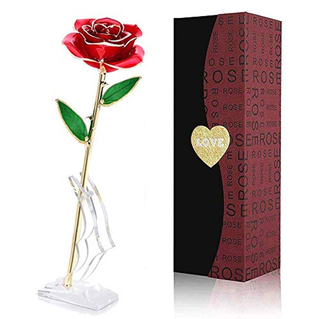 Lugar FUNINGEEK Rosa 24K,Rosa Eterna Flores Chapadas en Oro con Caja de Regalo