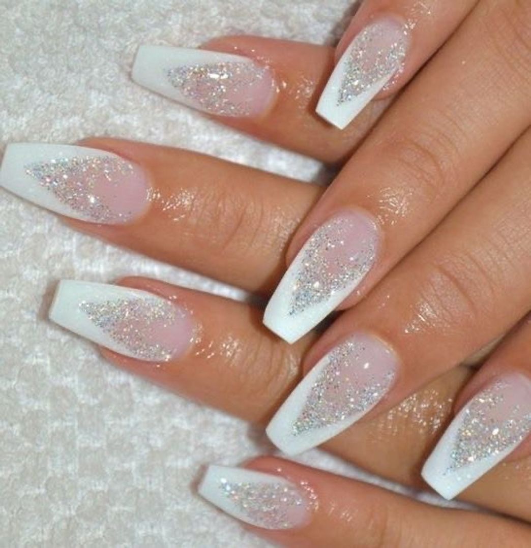 Fashion White Shine Nails