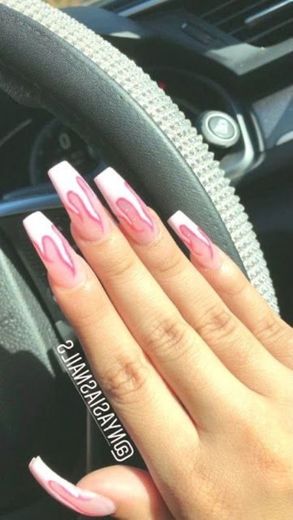Pink Fire Nails
