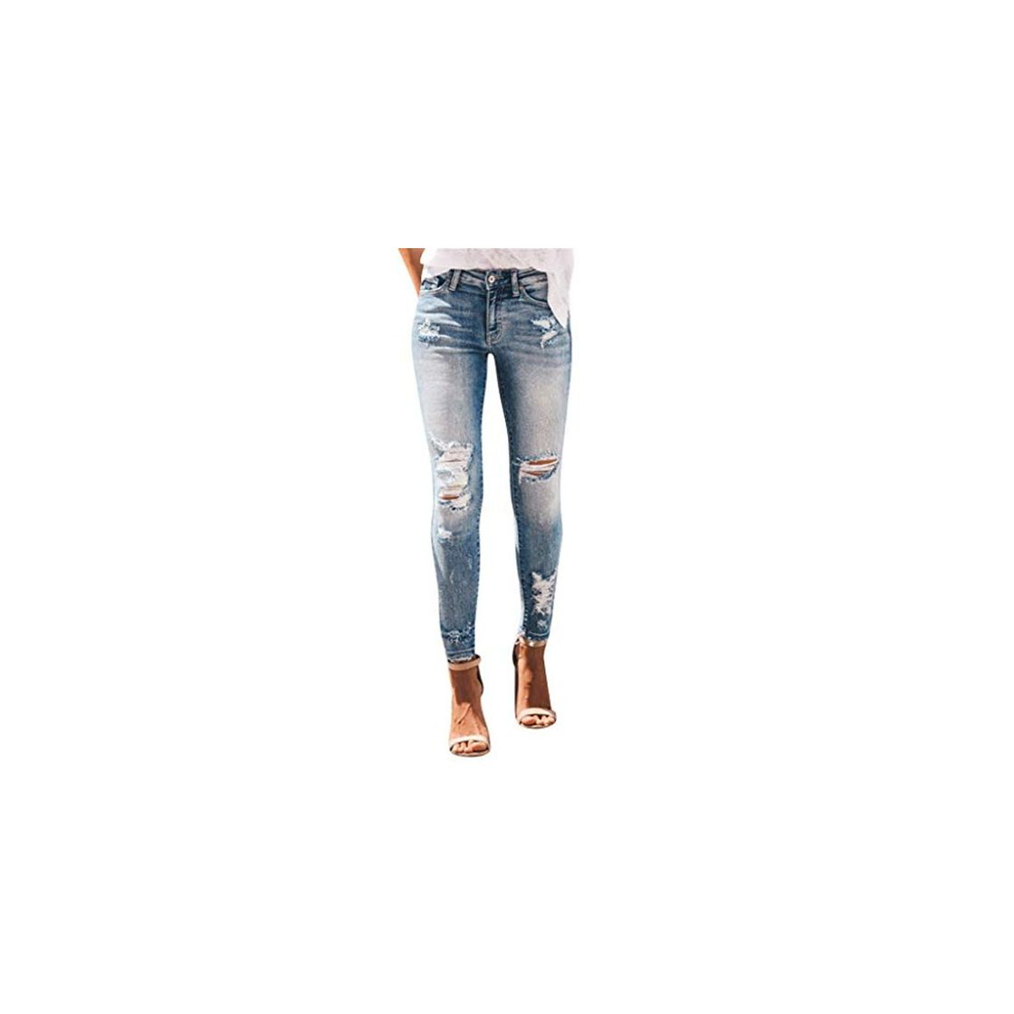 Producto RISTHY Pantalones Jeans Rotos Vaqueros Push Up Vaqueros Elásticos Pantalones de Cintura