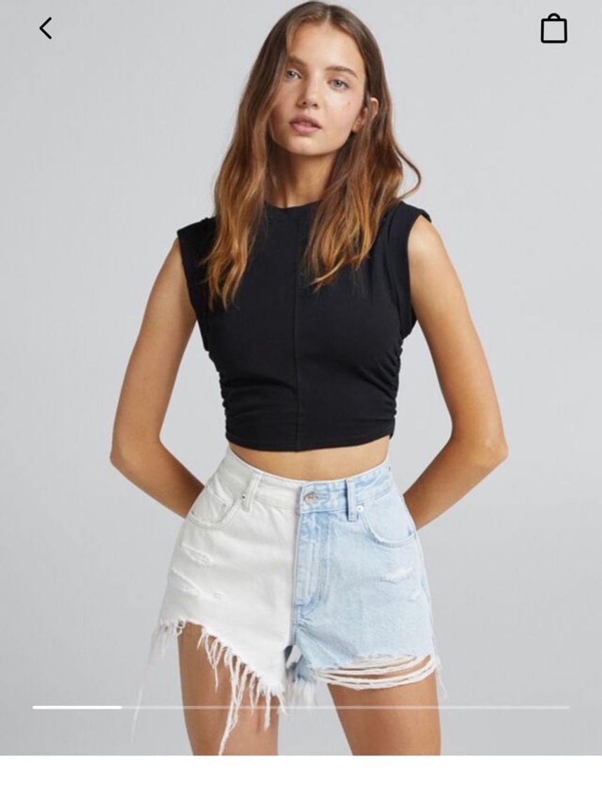 Moda Short denim rotos bershka negros