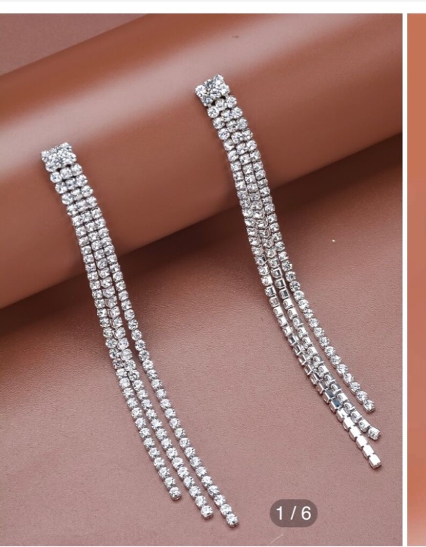 Social Pendientes largos con fleco con diamante de imitación