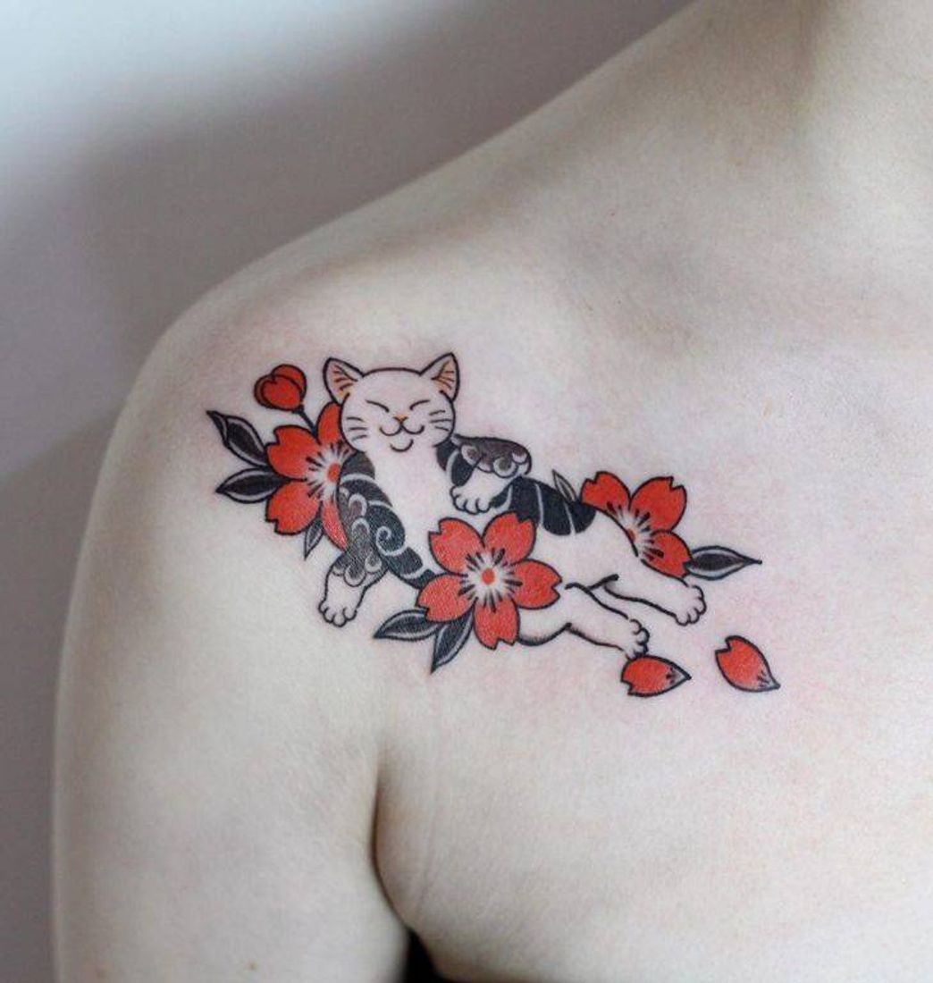 Fashion Tatuagem de gatinho