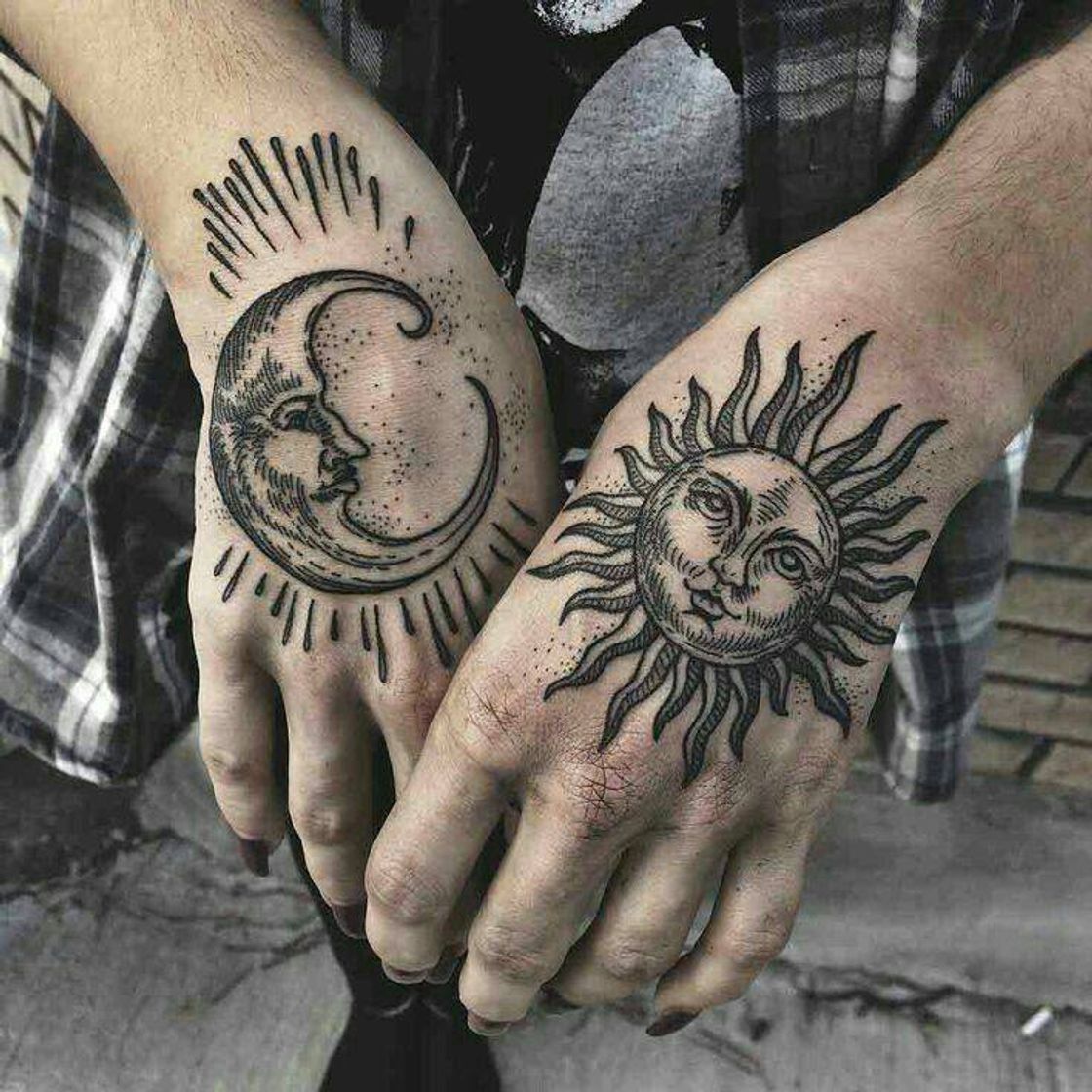 Fashion Tattoo sol e lua