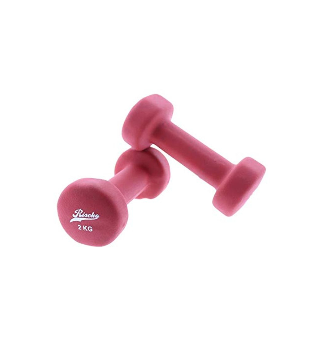 Fitness Riscko Juego 2 Mancuernas Rojas de Neopreno de 2 kg