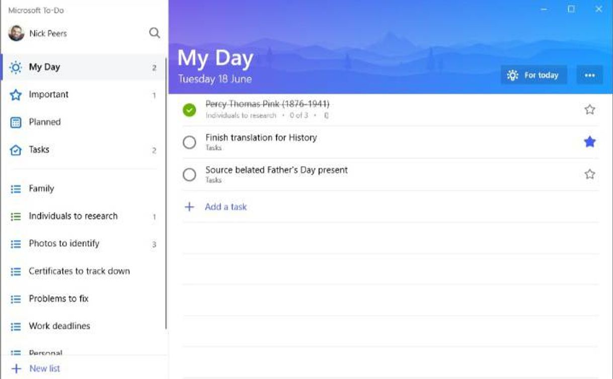 Moda Microsoft To Do: Lists, Tasks & Reminders