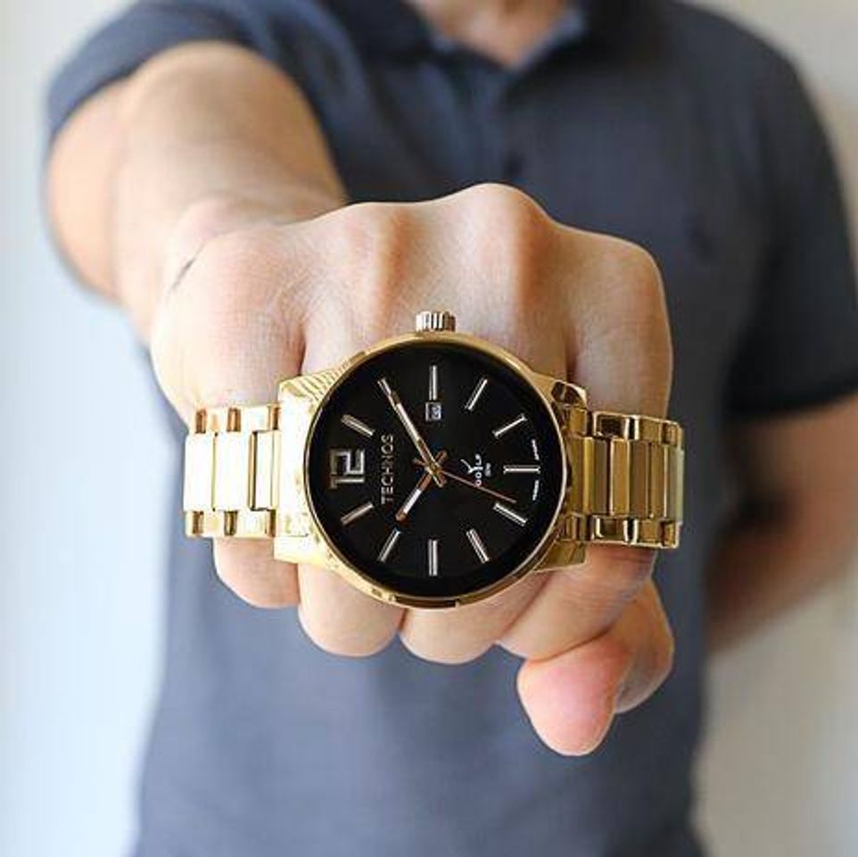 Social Relógio Technos Masculino Golf Dourado Analógico

