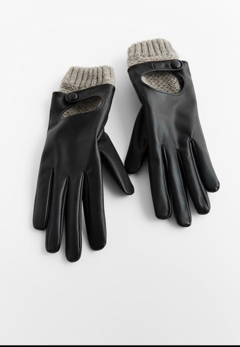 Fashion Guantes combinados piel