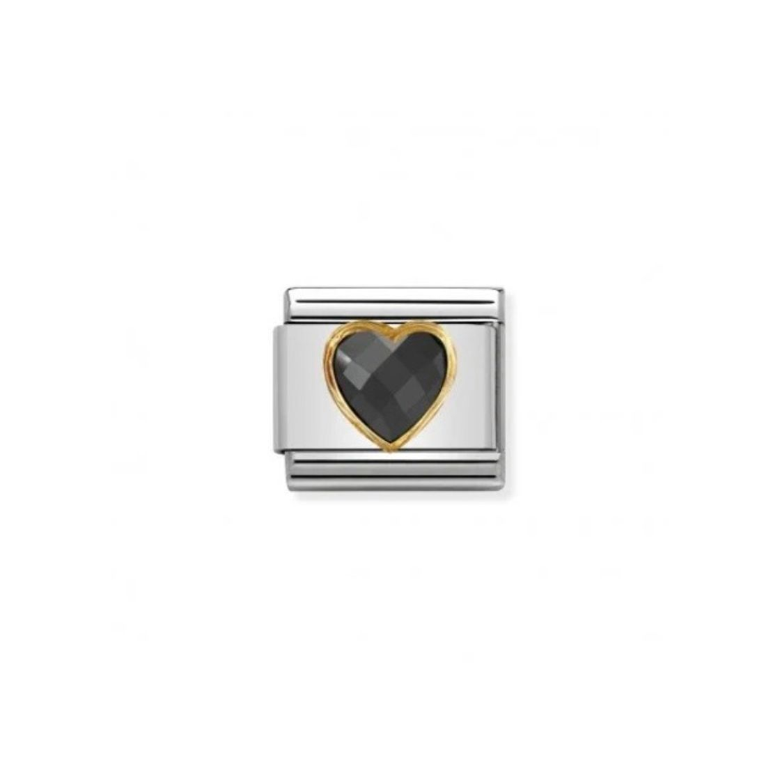 Moda Composable Classic Link Multifaceted  Black Heart Link