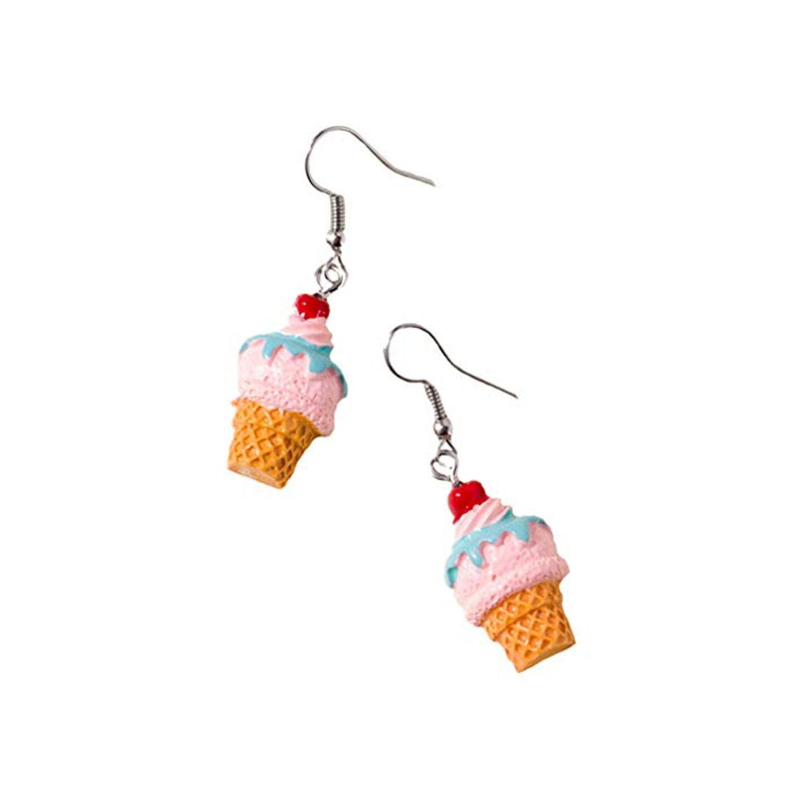 Fashion Holibanna 2 Pares de Pendientes de Gota de Helado Pendientes Colgantes de Gota de Kawaii Joyería de Oreja Creativa Simulación Comida Kawaii Dulces Frutas Pendientes