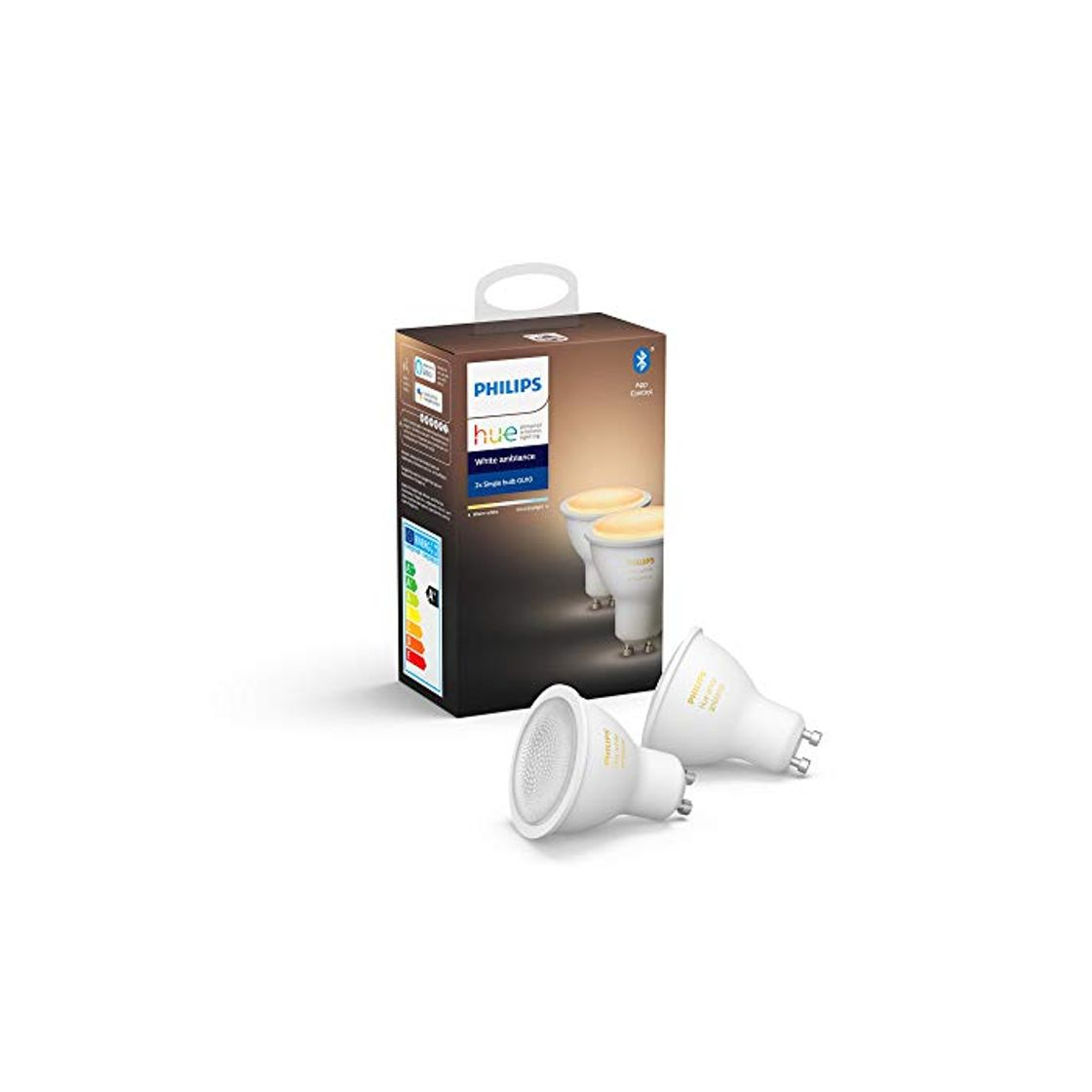 Elemento de la categoría hogar Philips Hue White Ambiance Pack 2 bombillas LED inteligentes GU10, luz blanca