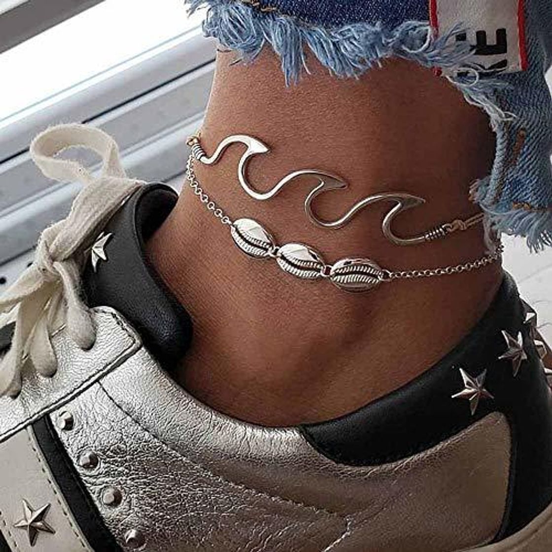 Social Jovono Bohemia Beach tobillera cadena ola concha pulseras joyería de pie para