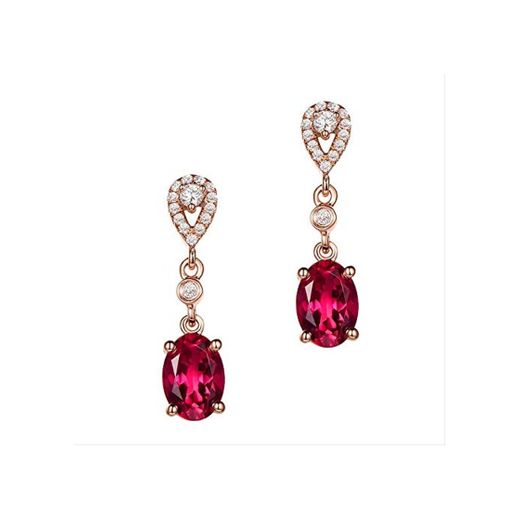 Regalos Pendientes Oro rosa Rubí Peridoto Pendiente Diamante Brincos Ágata Piedra preciosa Jade Pendientes de granate Mujeres