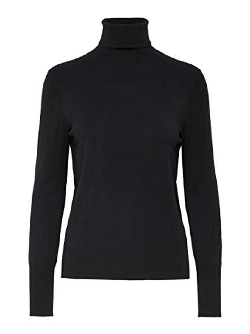 Fashion Only Onlvenice L/s Rollneck Pullover Knt Noos Camiseta Cuello Alto, Negro