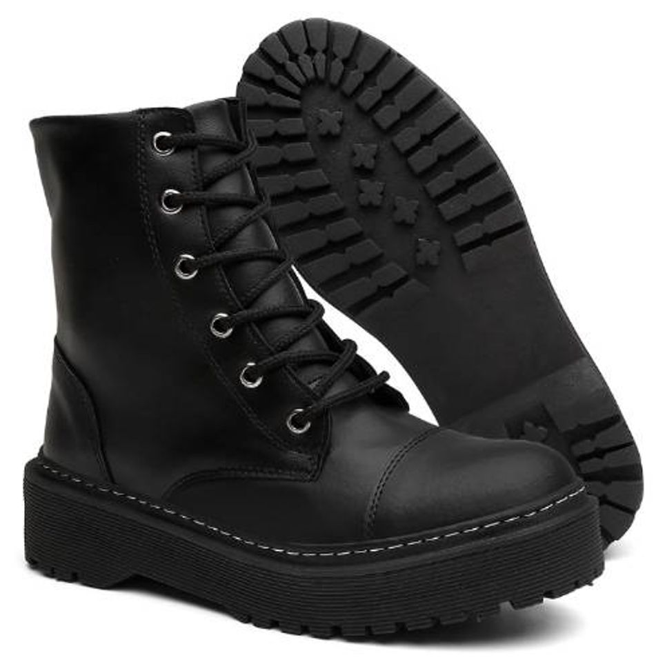 Moda Coturno Feminino Preto Bota