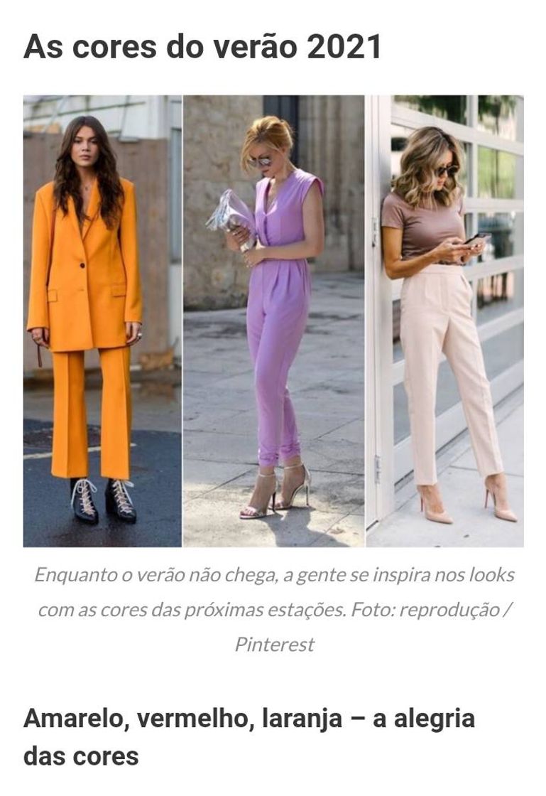 Fashion Paleta de cores da moda verão em 2021